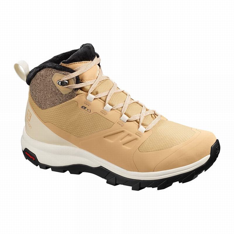 Salomon Singapore Womens Winter Boots - OUTSNAP CLIMASALOMON™ WATERPROOF Brown | 57961-MOWG